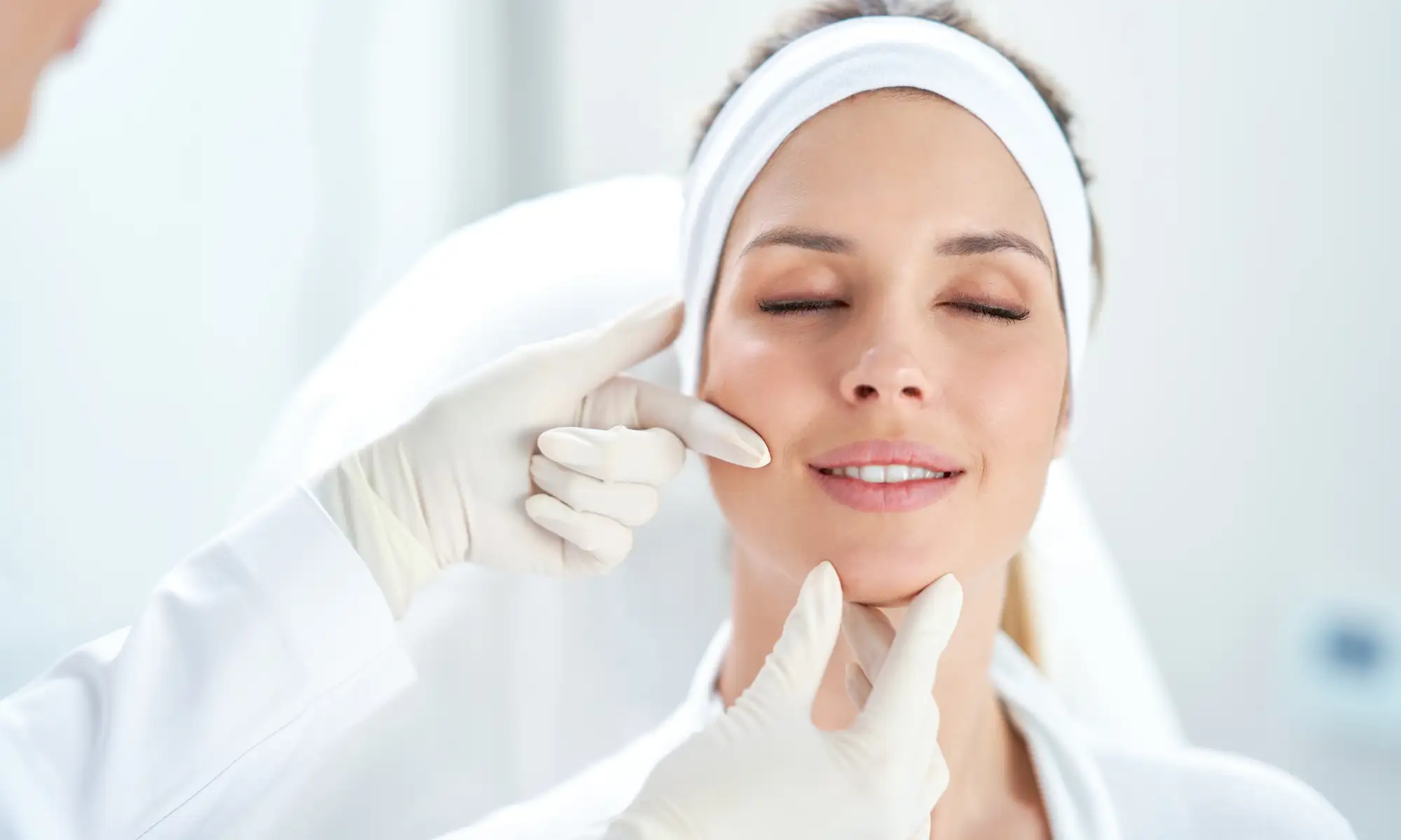 Patient receiving intense pulsed light skin treatment